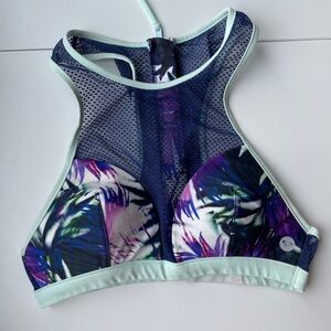 Roxy high neck mesh bikini top.